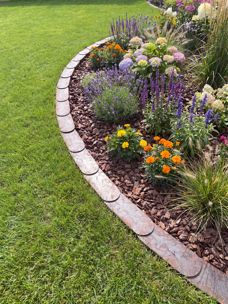 Premium Rasenkante Metall | Cortenstahl | Garten Beetumrandung | Mähroboterfreundlich