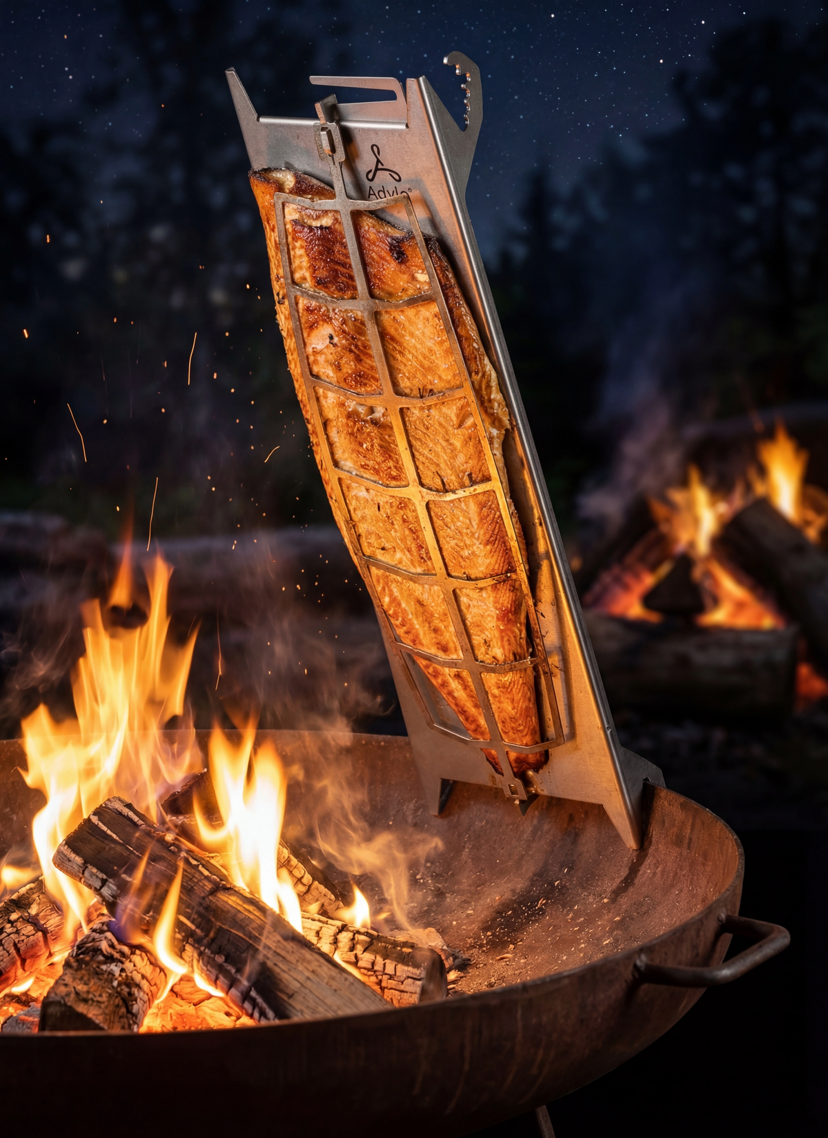 Flammlachshalter aus Edelstahl – Ansicht 2 von 5