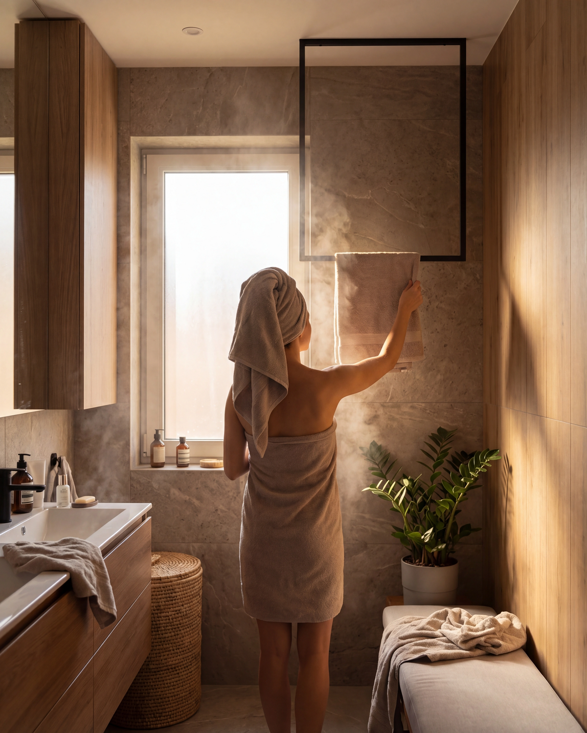Decken-Kleiderstange Sospeso aus Metall in Schwarz von Adyloo - optimal für Einrichtung im Badezimmer