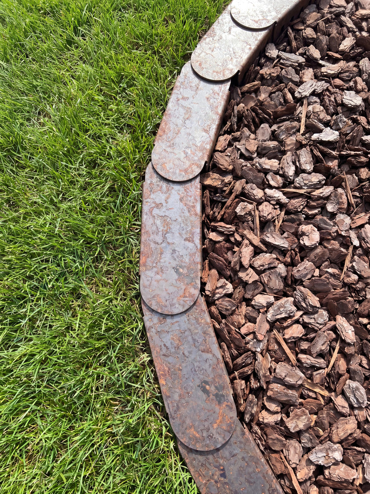 Premium Rasenkante Metall | Cortenstahl | Garten Beetumrandung | Mähroboterfreundlich