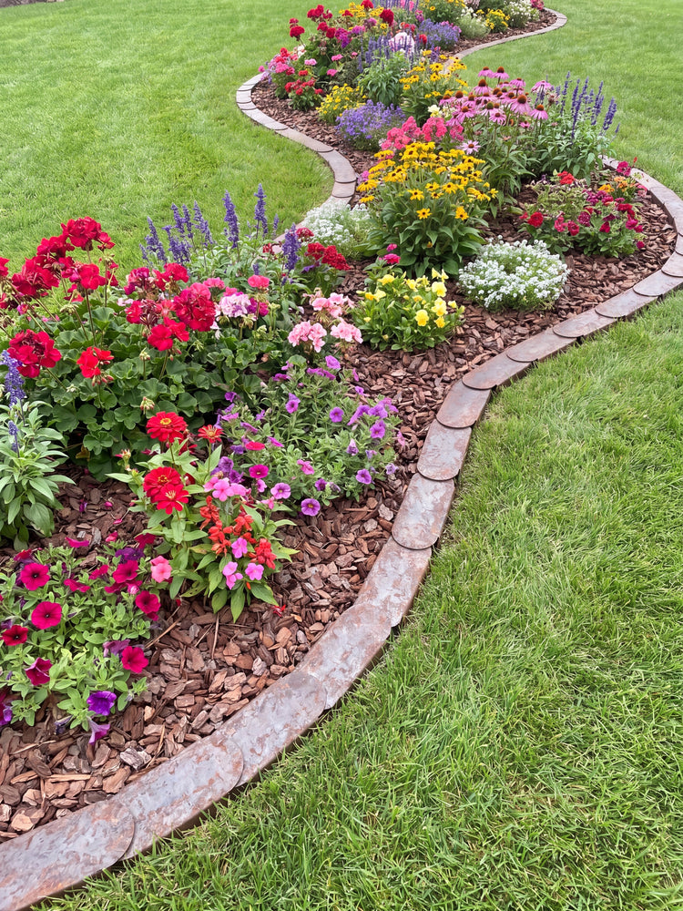 Premium Rasenkante Metall | Cortenstahl | Garten Beetumrandung | Mähroboterfreundlich