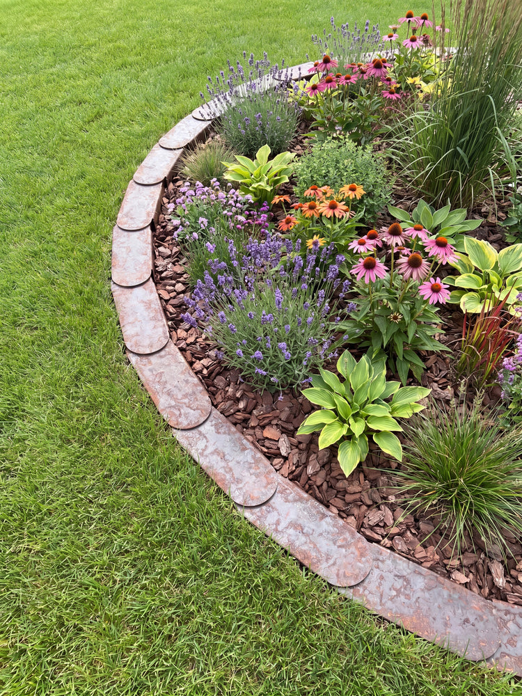Premium Rasenkante Metall | Cortenstahl | Garten Beetumrandung | Mähroboterfreundlich