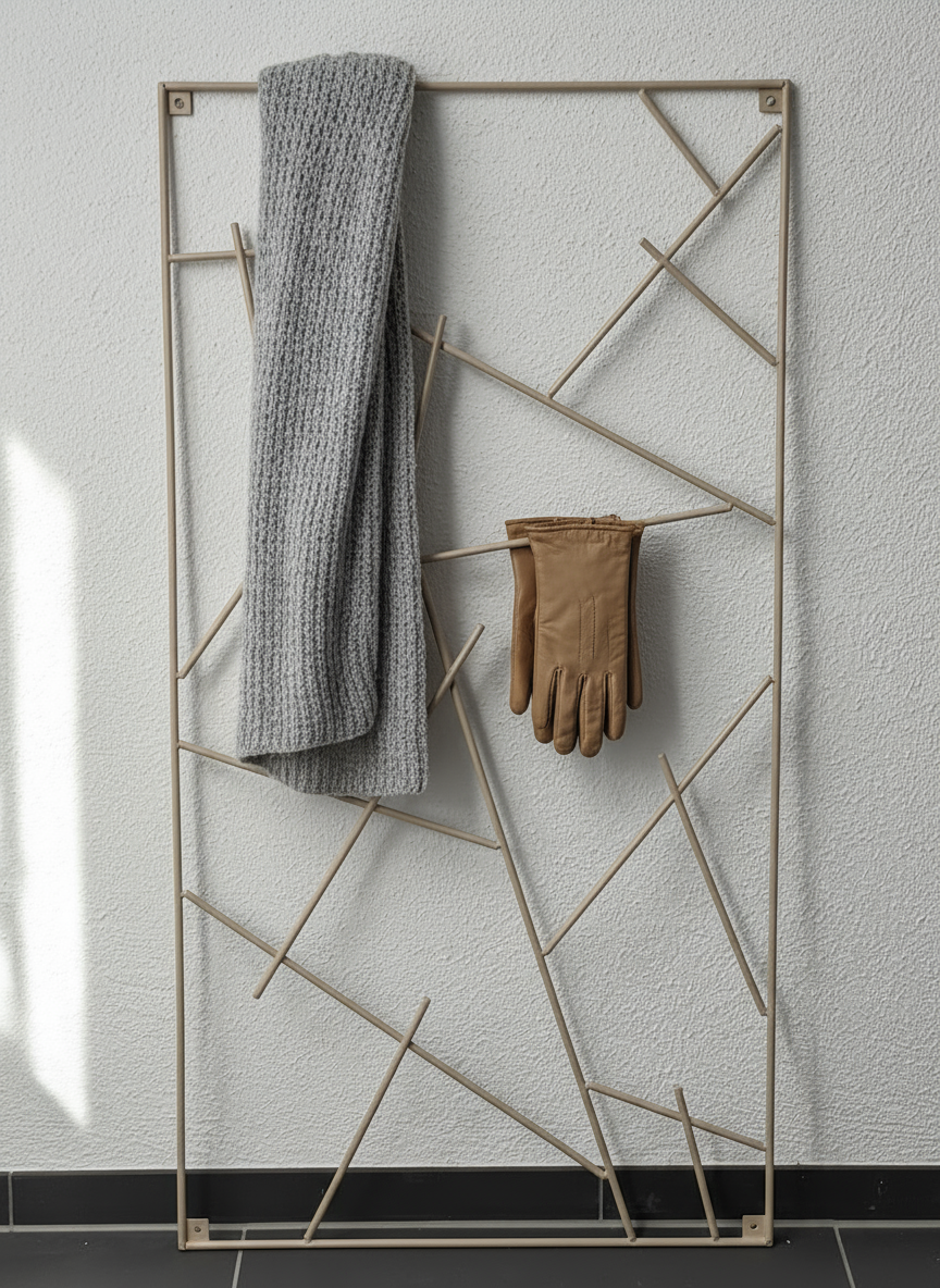 Micado Wandgarderobe aus Stahl in Sandstein (Beige) – Ansicht 8 von 12