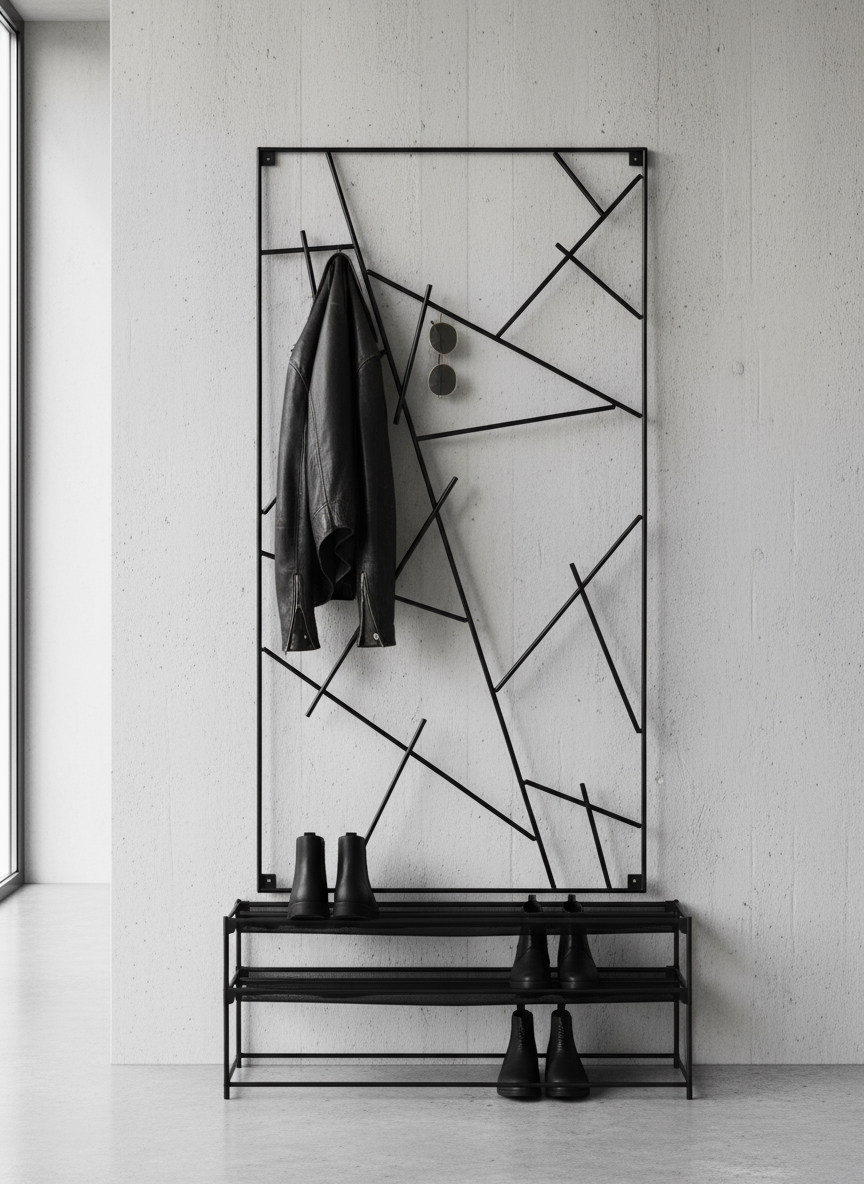 Micado Wandgarderobe aus Stahl – Ansicht 1 von 12