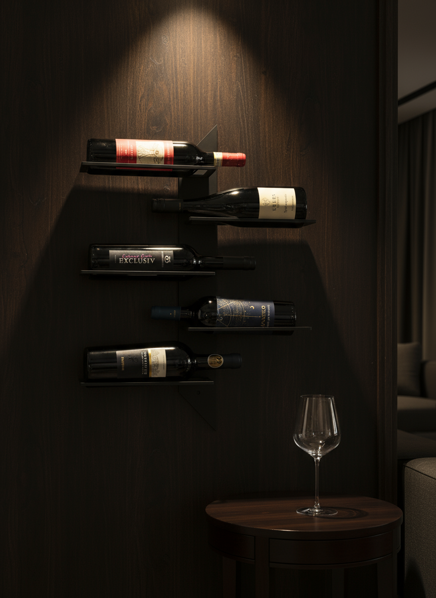Weinregal Cantinetta aus Metall in Schwarz von Adyloo - optimal für eine Einrichtung im Industrial Style